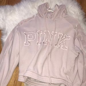 Vs pink dusty rose hoodie (velvet hoodie and arms)